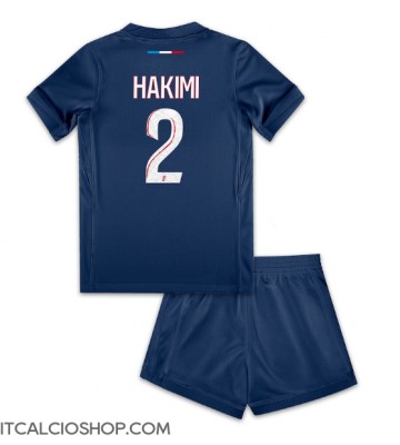 Paris Saint-Germain Achraf Hakimi #2 Prima Maglia Bambino 2024-25 Manica Corta (+ Pantaloni corti)